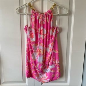 Lilly Pulitzer Bowen Top Pink Beachy Blooms NWT XS
